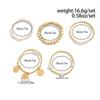 Ingemark 5Pcs/Set Goth Coin Pendant Charm Bracelets for Women Trend 2026 Vintage Imitation Pearl Chain Bangles Couple Jewelry