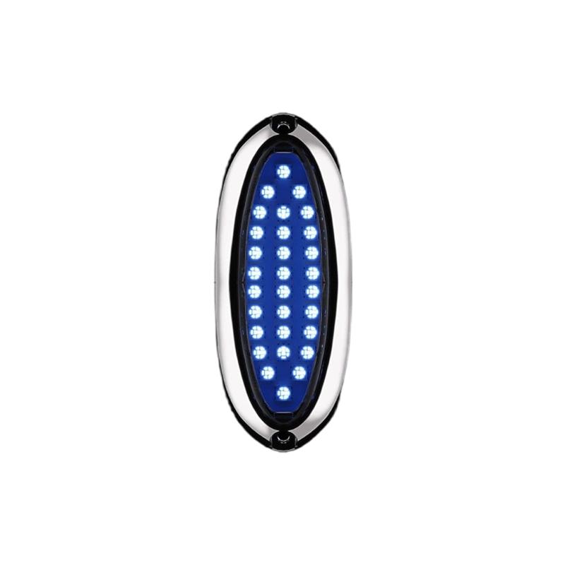 

12 24V Wide Voltage Underwater Boat Light with Easy Installation 30 LED Waterproof 316 Stainless Steel for Yachts синій