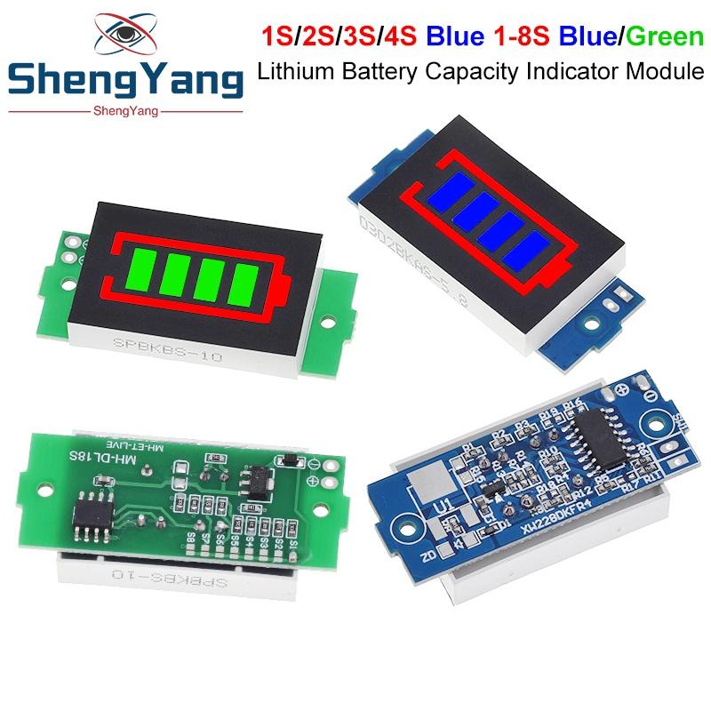 1-8S 1S/2S/3S/4S Einzelnes 3,7-V-Lithiumbatterie-Kapazitätsanzeigemodul 4,2-V-Display Leistungstester für Elektrofahrzeugbatterien Li-Ion