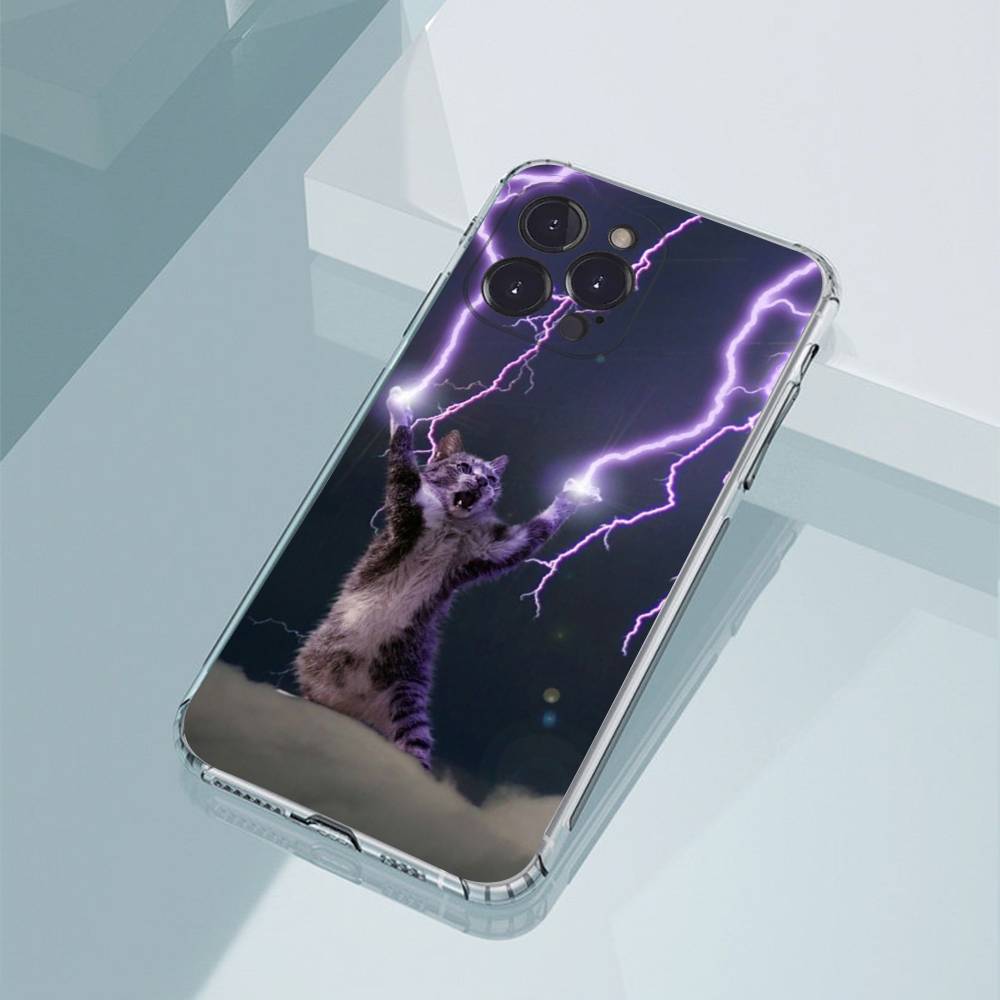 

Funny Cute Cat Phone Case For iPhone11,12,13,14,15,16,17,Plus,Pro,Max,Plus,Transparent Cover iPhone14Plus