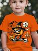 Happy Halloween Fashion Kids' T-Shirt Summer Casual Tops Spooky Short-Sleeved Halloween Pumpkins Print T-Shirts Halloween Gifts