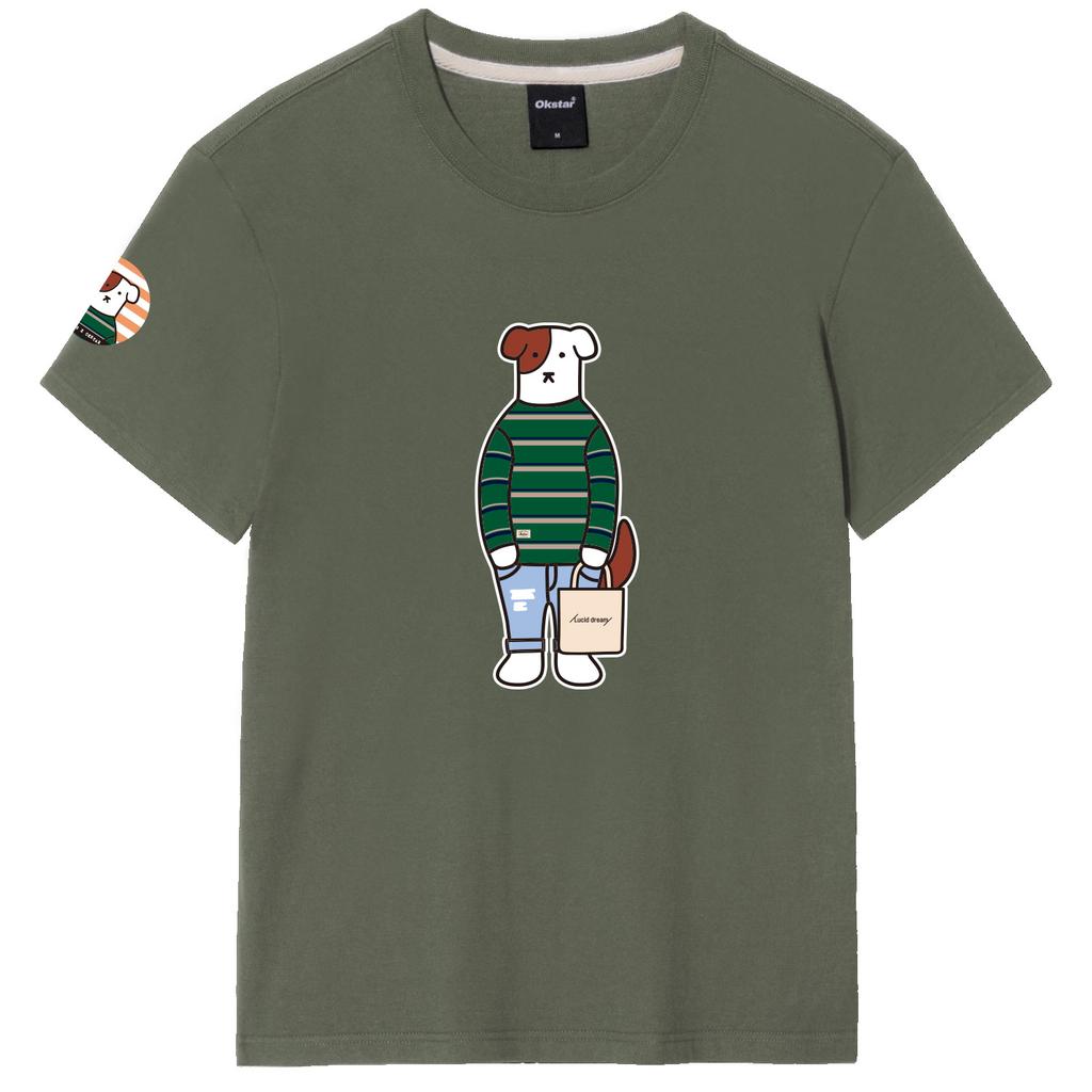 OKSTAR Casual Brodog Short Sleeve Tee (C Type)