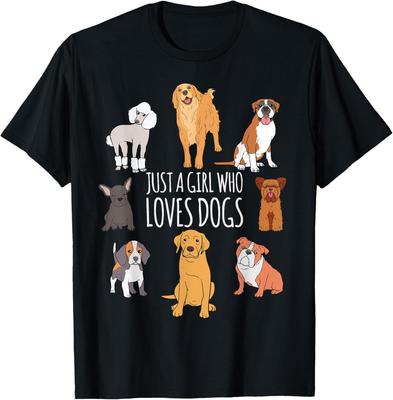 Fun Dog Puppy Lover Themed - Cute Just A Girl Who Loves Dogs T-Shirt
