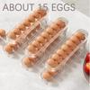 Bilayer Fridge Egg Storage Box Automatic Rolling Eggs Holder Rack Ladder Style Refrigerator Eggs Dispenser Egg Organizer Holder