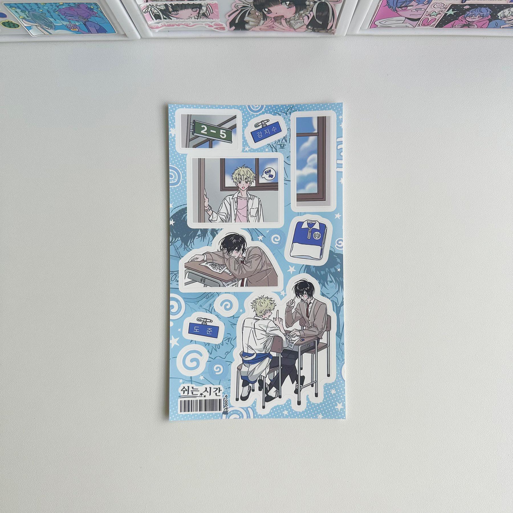 Korean Style Cute Cartoon Boy Character Stickers - Sweet, Cool, Decorative Diary Stickers