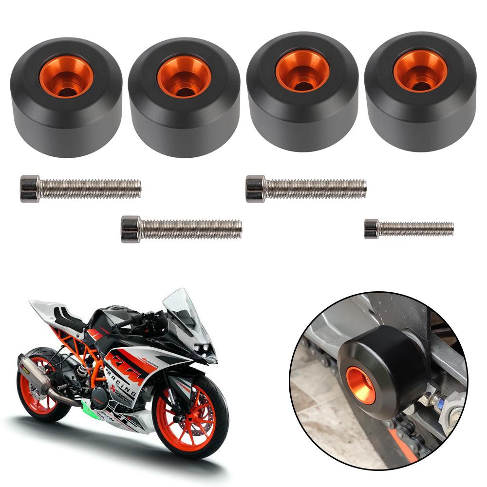 Motorcycle Front Rear Fork Wheel Frame Slider 4pcs DUKE 390 (13-15) DUKE 125/200 RC 390 2014-2015 RC 125/200 Crash Protector Pads