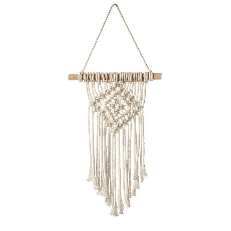 2pcs Nordic Cotton Woven Wall Hanging Tapestry Ins Handmade Boho Decor for Living Room Bedroom Hotel Macrame Home Wall Art