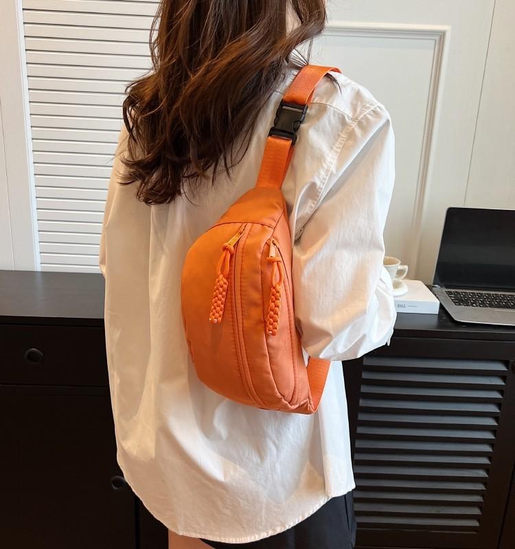 

Женская однотонная сумка-сэндвич с застежкой-молнией и наклоном, сумка для отдыха и спорта, холщовые сумки через плечо с регулируемым ремешком One Size оранжевый