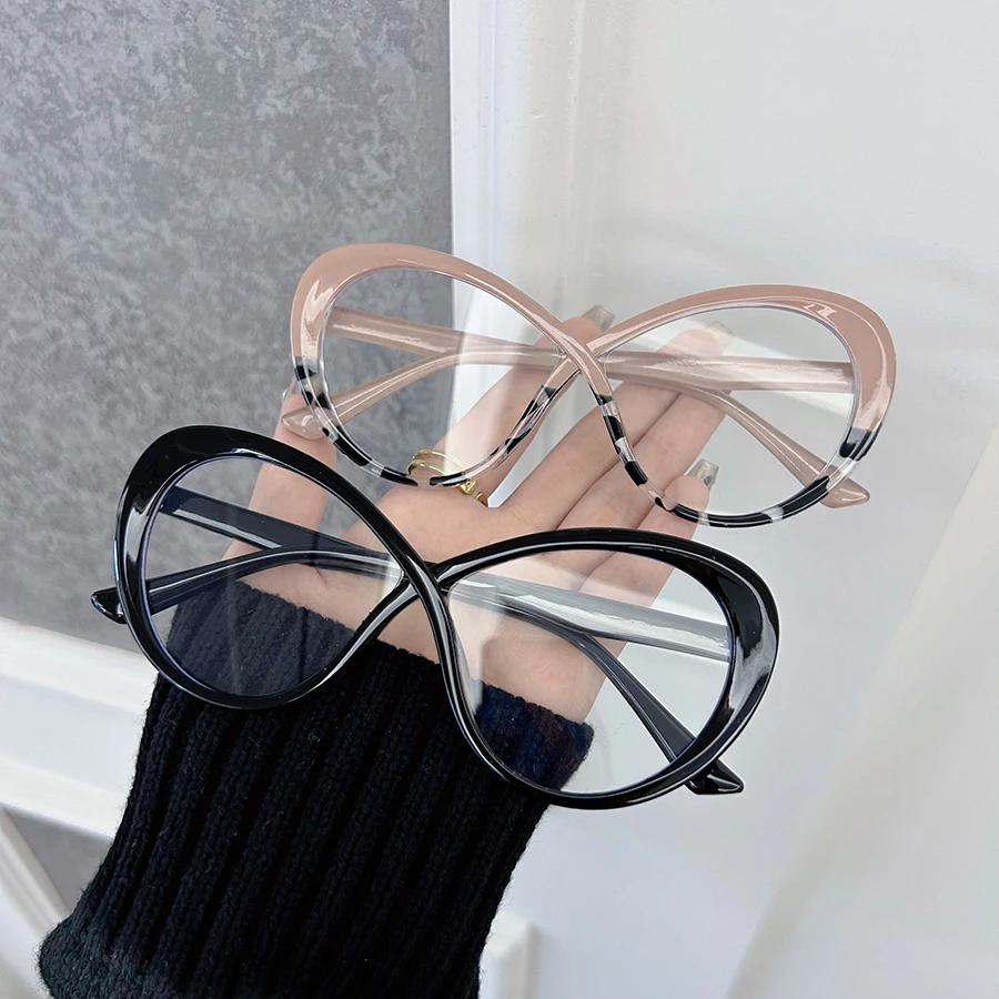 Elegant Oval Glasses Unisex Fashion Frame Clear Transparent Lens Classic Circular Eyewear for Women Men