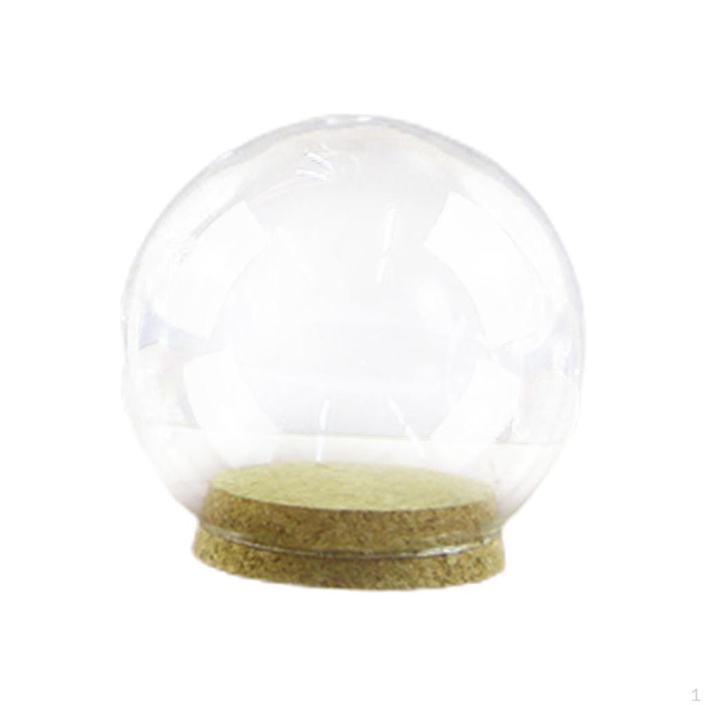 Clear Cork Base Display Decor Table Centerpieces Collectibles Stand Jar Dome Countertop