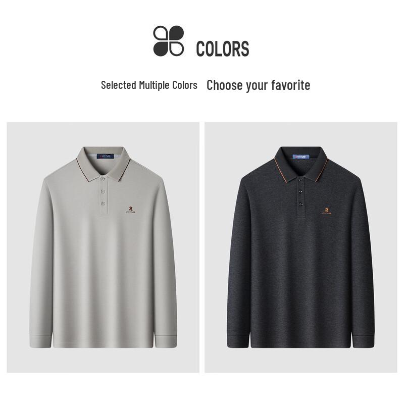 Montagut Men's 100% Cotton Long-Sleeve Polo Shirt