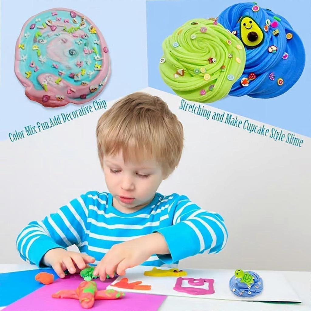 9-Delige Fluffy Slijm Kit Superzachte Suikerspin Modder Wol Kneedgum Stressverlichting Sensorisch Speelgoed voor DIY Klei & Squishy Textuur Spelen
