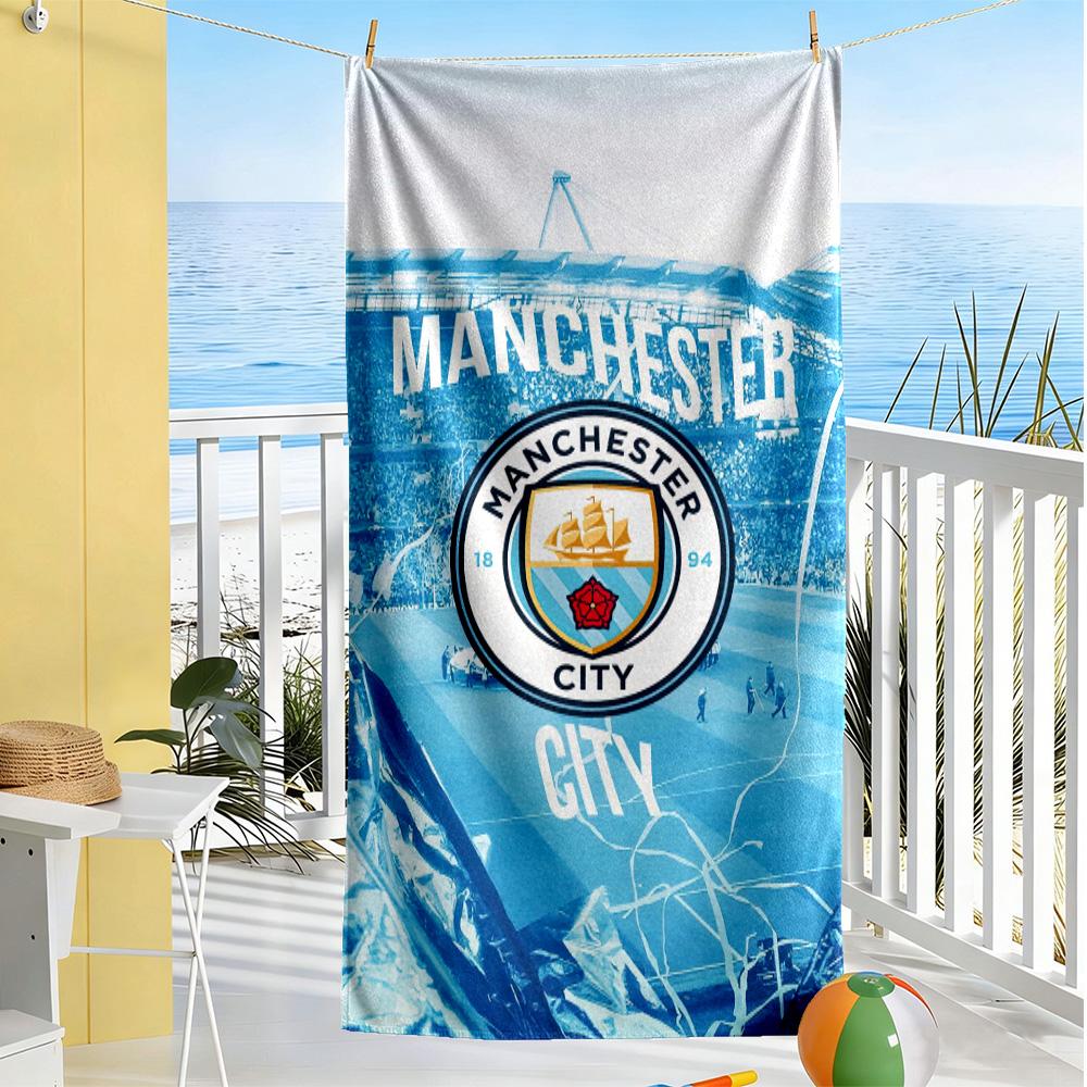 Love Manchester City Fc Beach Towel Super Soft Microfiber Quickdry Fabric Comfortable Lightweight