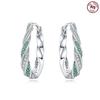 Large Double Circle Hoop Earrings with simple Style Rainbow earrings Zircon 925 Silver for Lady Gifts Fine Jewelry