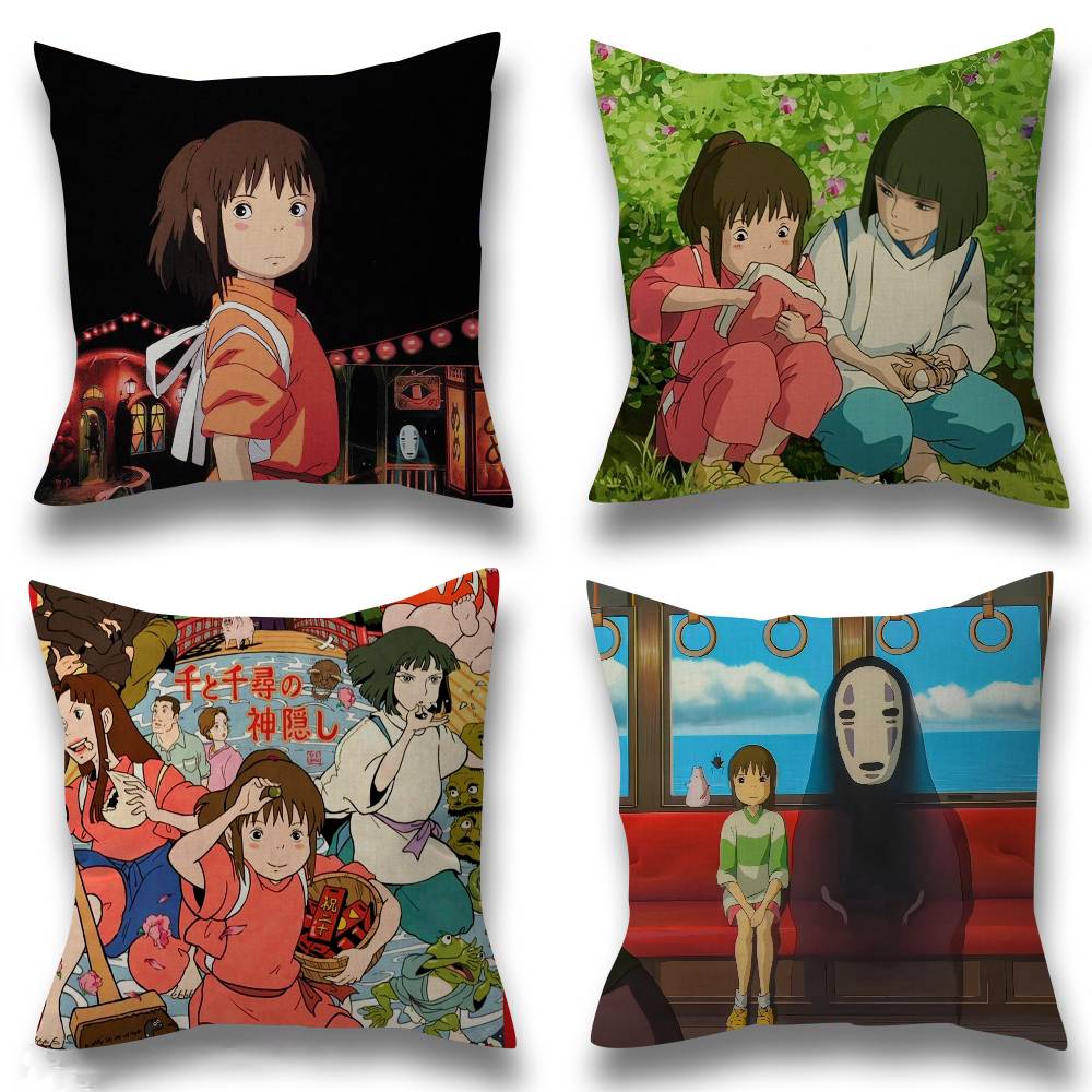 Polštář Dárky Domácí Kancelářské Vybavení Ložnice Pohovka Autopotah na polštář pouzdro 45x45cm Film S-Spirited A-Away Anime