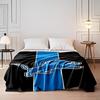 Blue Lion Emblem on Black Strip print blanket soft and cozy perfect for the living room bed sofa or a nap,gift