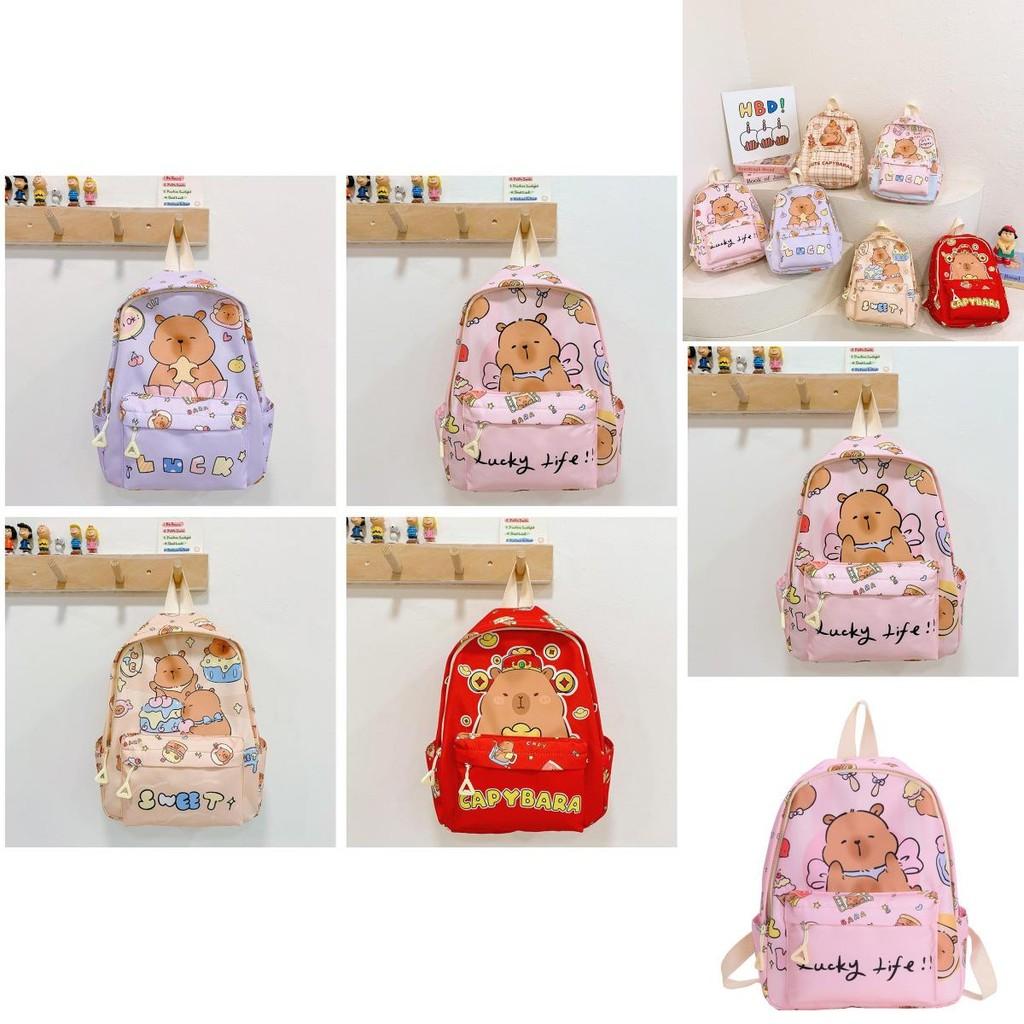 Delightful Capybara Cartoon Children's Backpack Stylish And Spacious For Daily Adventures