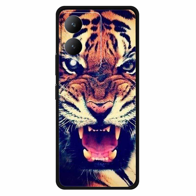 Fundas For Vivo Y17s 4G Case Silicone Wolf Lion Soft TPU Phone Covers for Vivo Y17s 2023 Y 17s Bumper Coque for VivoY17s Black