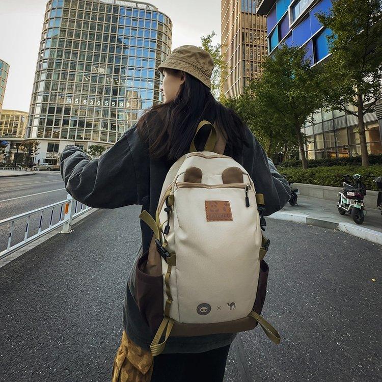 College Student Schoolbag Women S Backpack Men S Fashion Trendy Cool Outdoor Travel College Style хаки