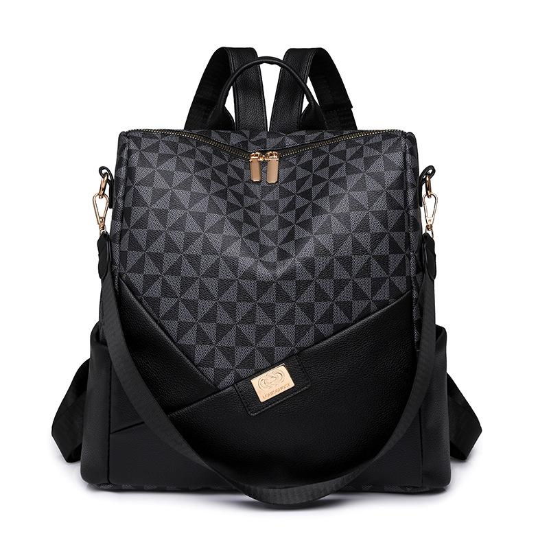 Backpack women's new large-capacity presbyopia fashionable versatile women's bag lightweight leisure travel small backpack