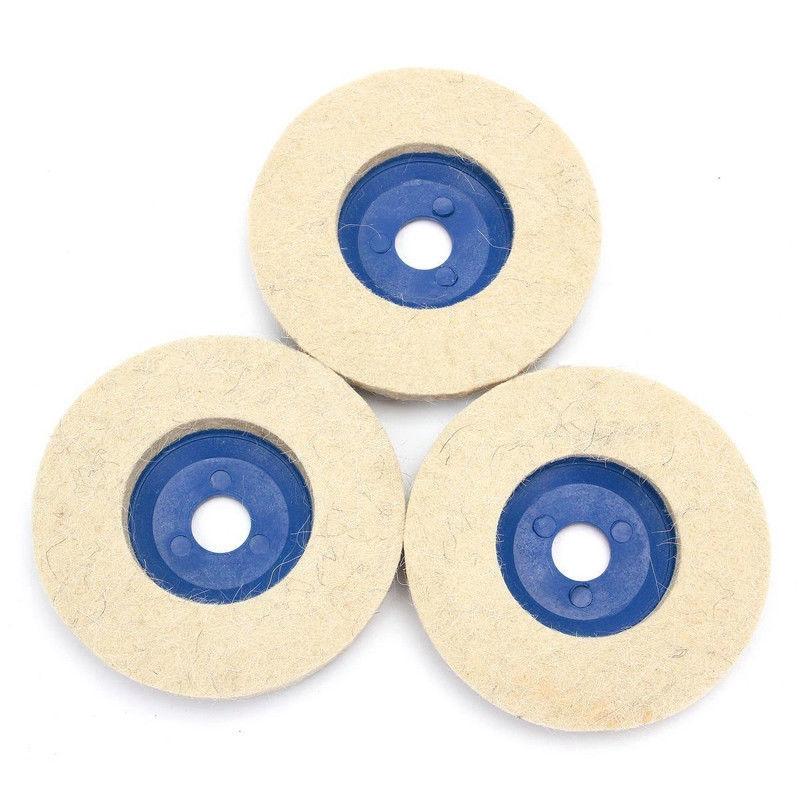 Power Tool-3Pcs 100mm 4 Inch Wool Buffing Angle Grinder Wheel Felt Polishing Disc Pad