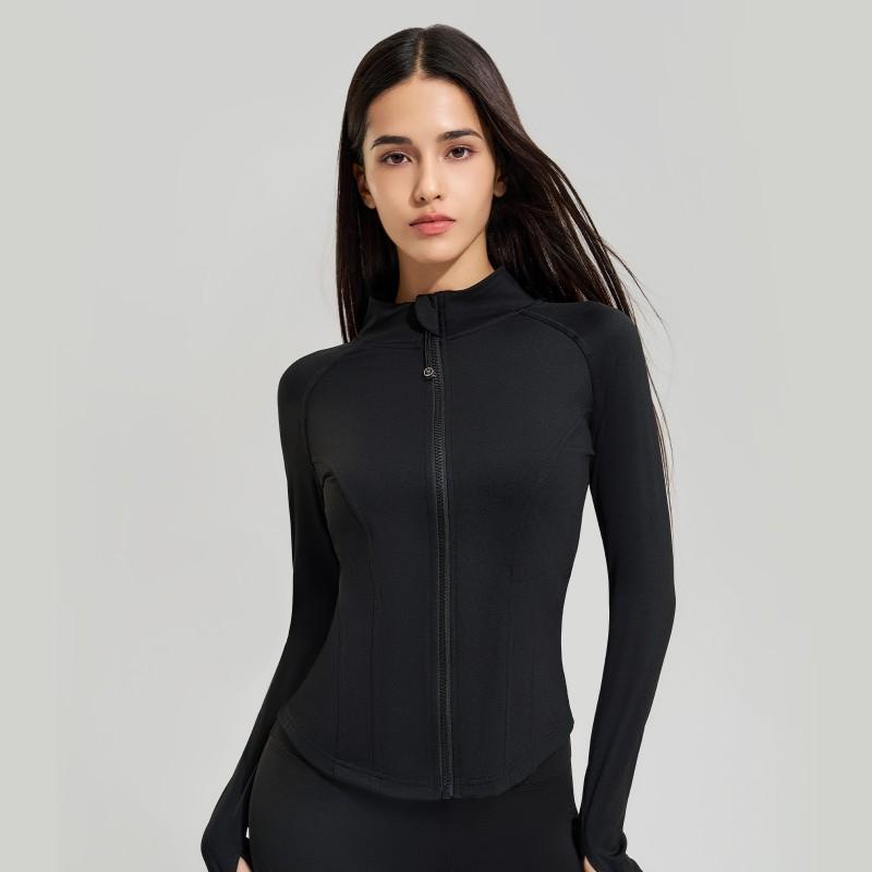 Womens Lightweight Zip-Up Yoga Top Long Sleeve Quick-Dry Fitness Jacket Slim Fit Outdoor Workout Shirt