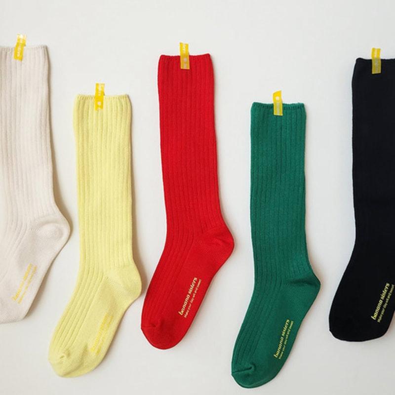 Bananasisters [3SET] Roll Roll Solid Golji Socks 5 Colors