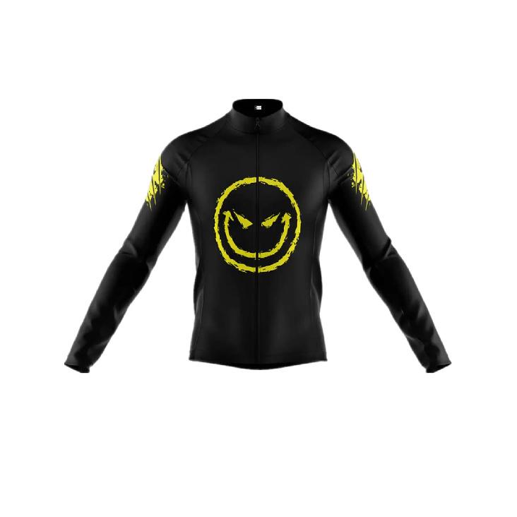 

Men S Polyester Cycling Jacket with Zipper, Knit Fabric, Skinny Fit - Long Raglan Sleeve, Mandarin Collar, Pocket Detail - Four Seasons Out XXXL чёрный