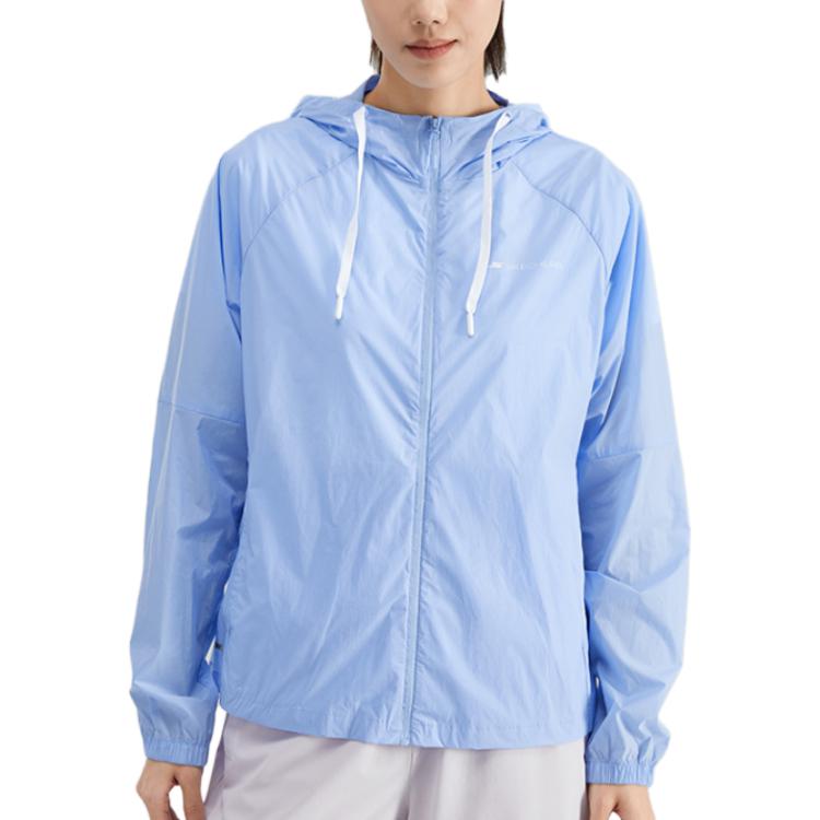 Skechers SS23 Solid Color Hooded Sports Quick-Dry UV Protection Cool Feeling Sun Protection Clothing Women tops Calm-Blue P223W080-00T3
