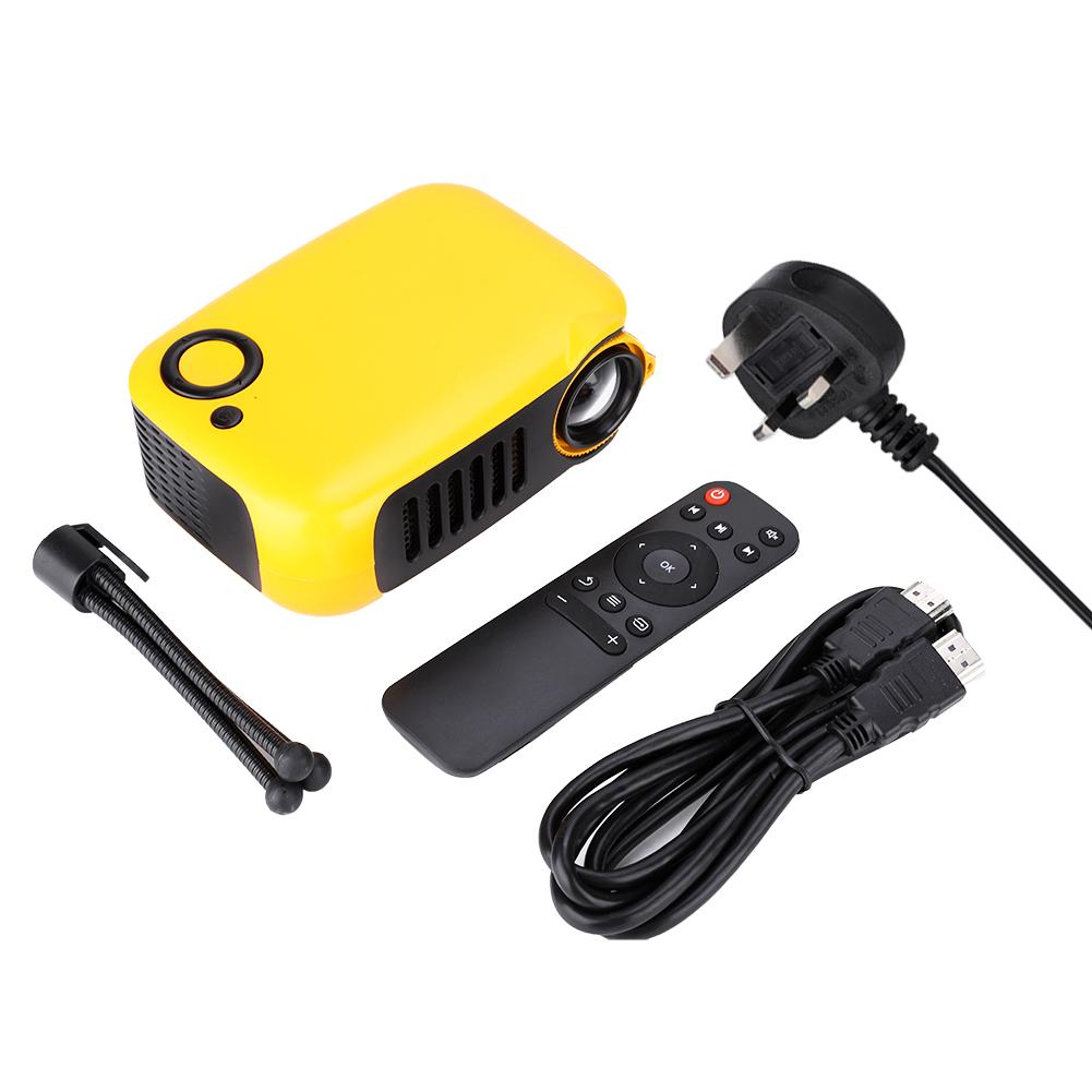 Portable Home 480*320 HD Resolution Video Projector Yellow for Children