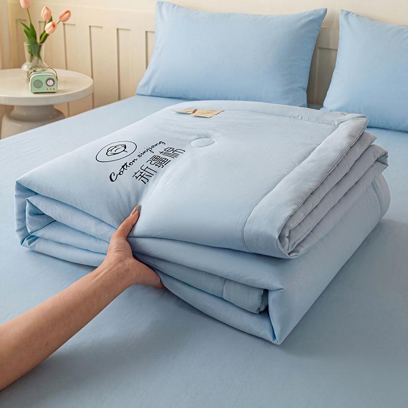 Xinjiang Cotton Summer Quilt: Machine Washable Lightweight AC Blanket for Spring & Autumn