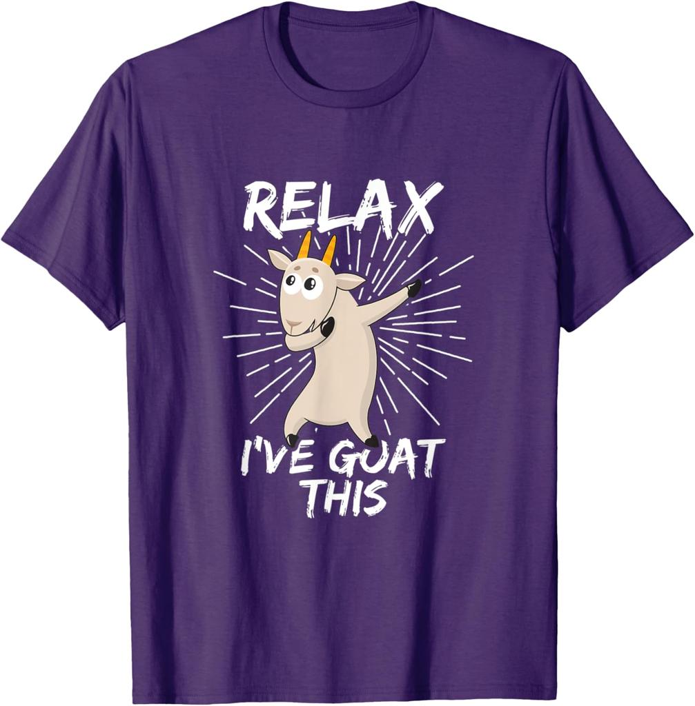 Relax Ive Goat This Funny Dab Goat Graphic TShirt Casual Cotton Tee