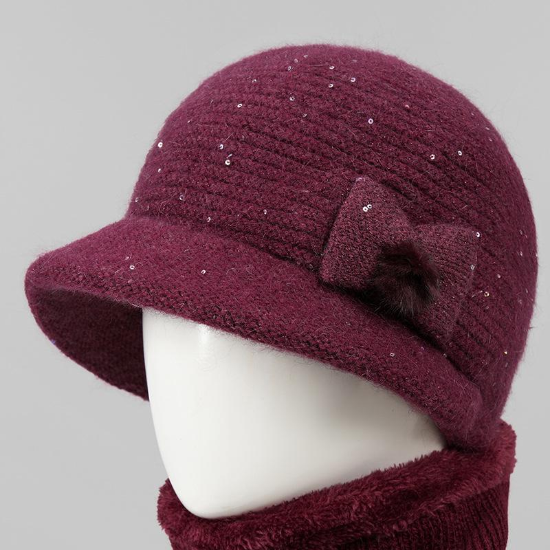 Hat Women's Winter Wool Hat Autumn and Winter Rabbit Hair Thermal Basin Hat
