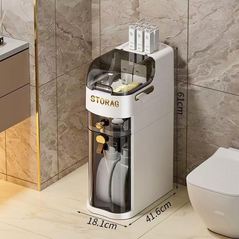 Upgraded 18CM Narrow Gap Side Cabinet for Living Room, Bathroom, or Toilet Storage.