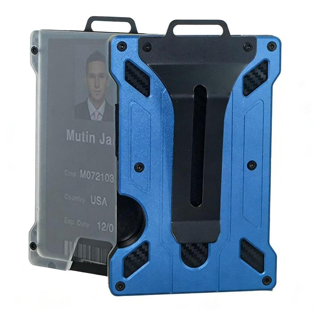 Nuovo stile Custodia Porta Badge Lavoro in Metallo RFID Trasparente con Clip
