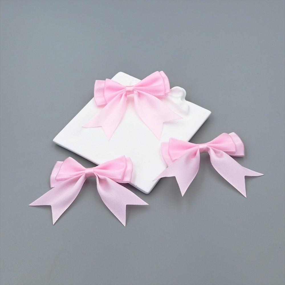 10Pcs Handmade Double Layer Ribbon Bow Colorful Satin Ribbon Bow Patches  Hairpin Accessories