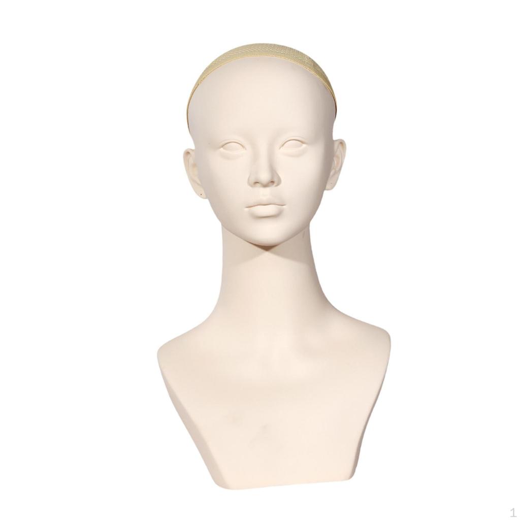 Female Manikin Head Display Stand Hat Rack Holder for Hairpieces Necklace
