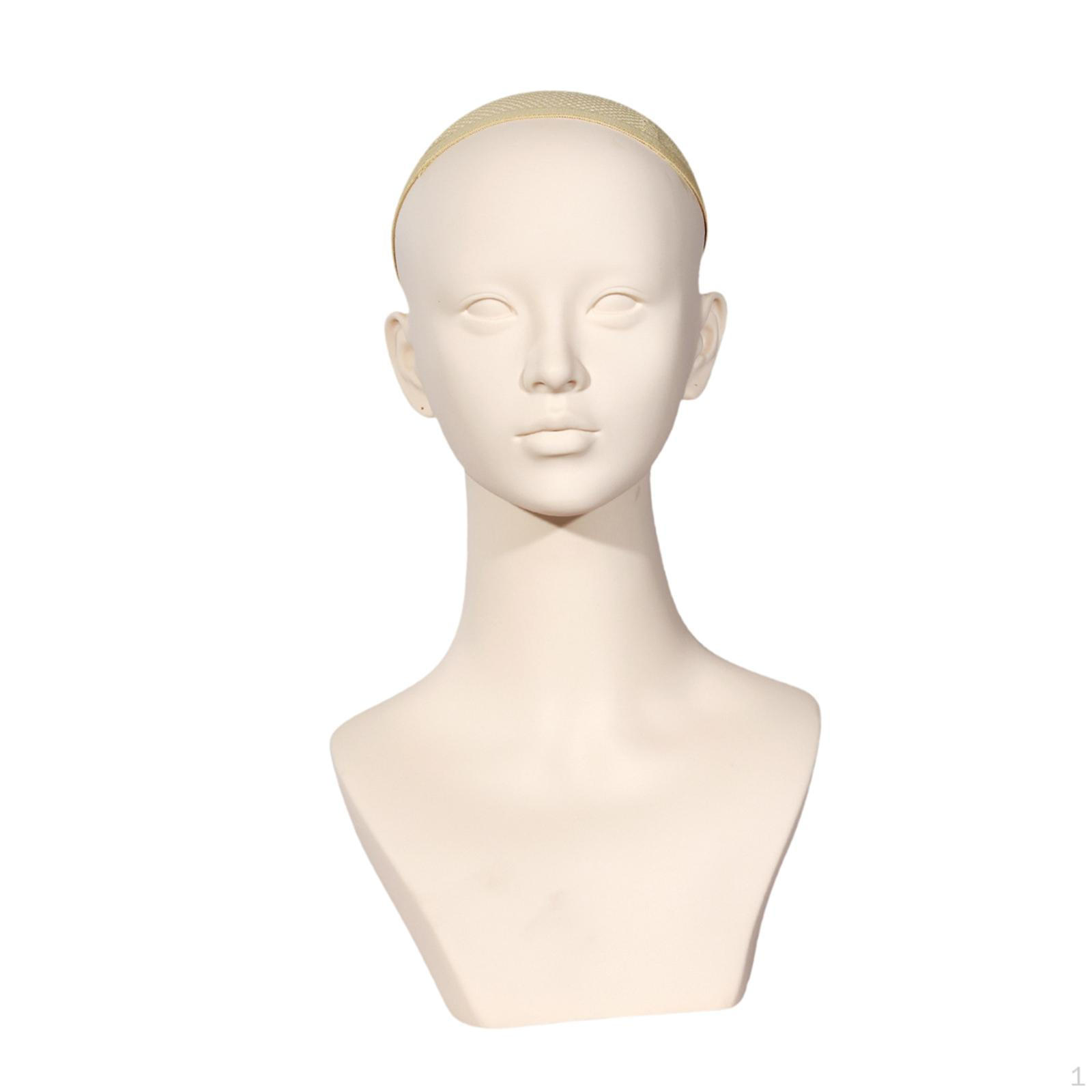 

Female Manikin Head Display Stand Hat Rack Holder for Hairpieces Necklace no makeup