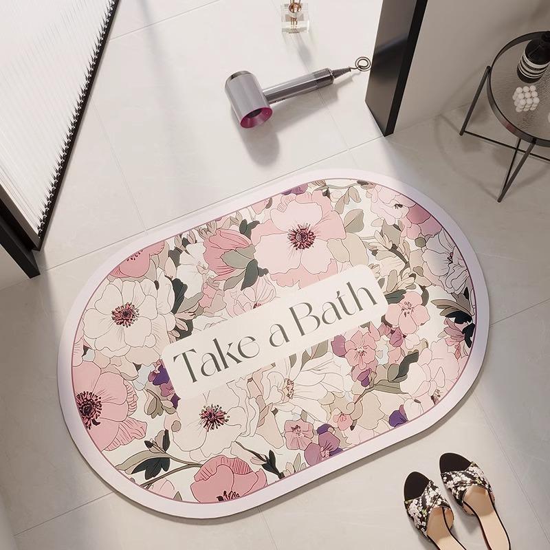 

Коврик из диатомовой грязи для ванной комнаты, нескользящий коврик для входа в сельский туалет, быстросохнущий мягкий коврик для ног, впитывающий влагу 40×60CM