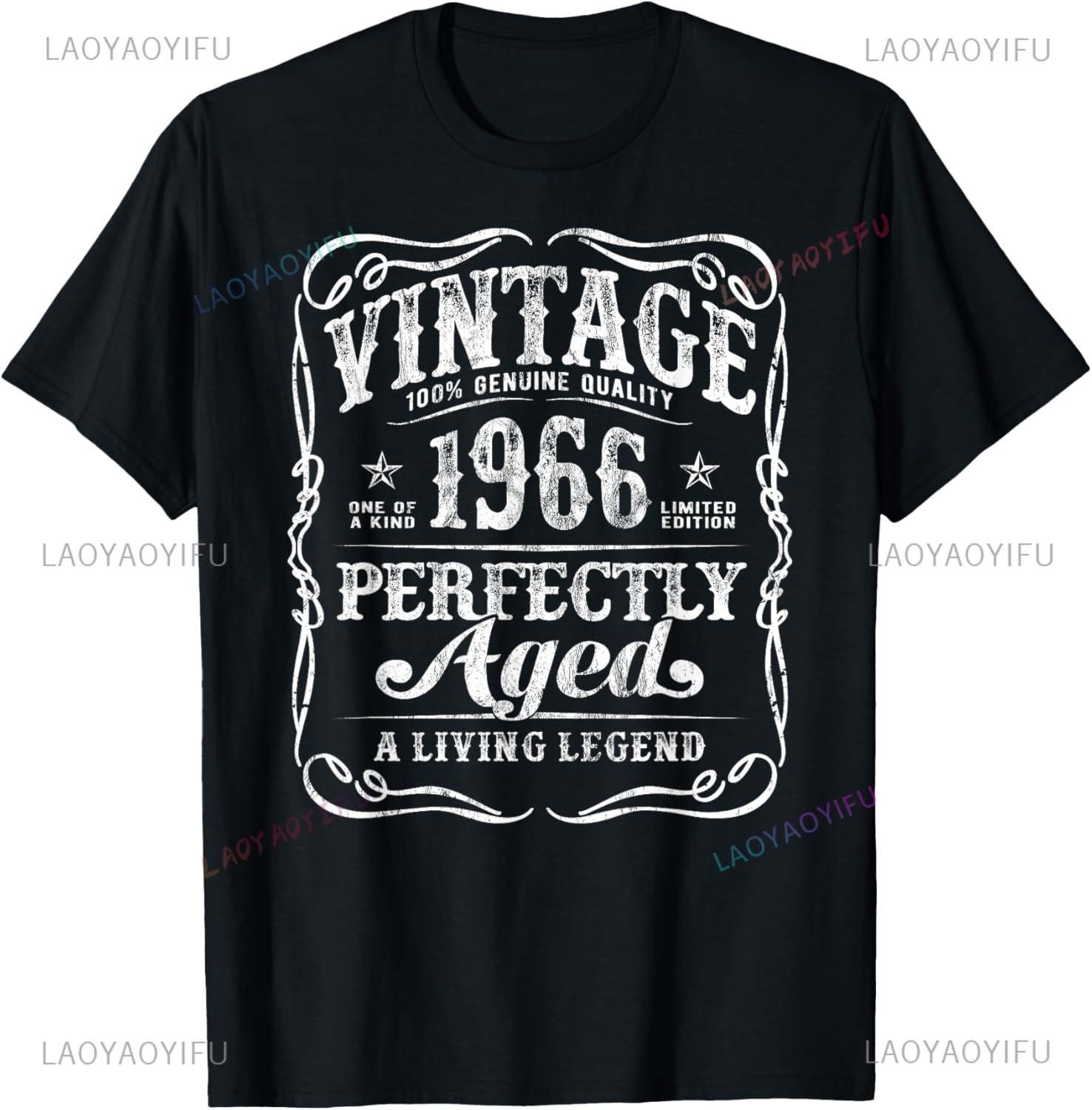 ZheXiong TEE Vintage Legende Geboren in 1966 59e Verjaardag T-shirt 59 Jaar Oud T-shirt Custom Bedrukte Grafische T-shirts Herenkleding Ropa Hombre 2XL