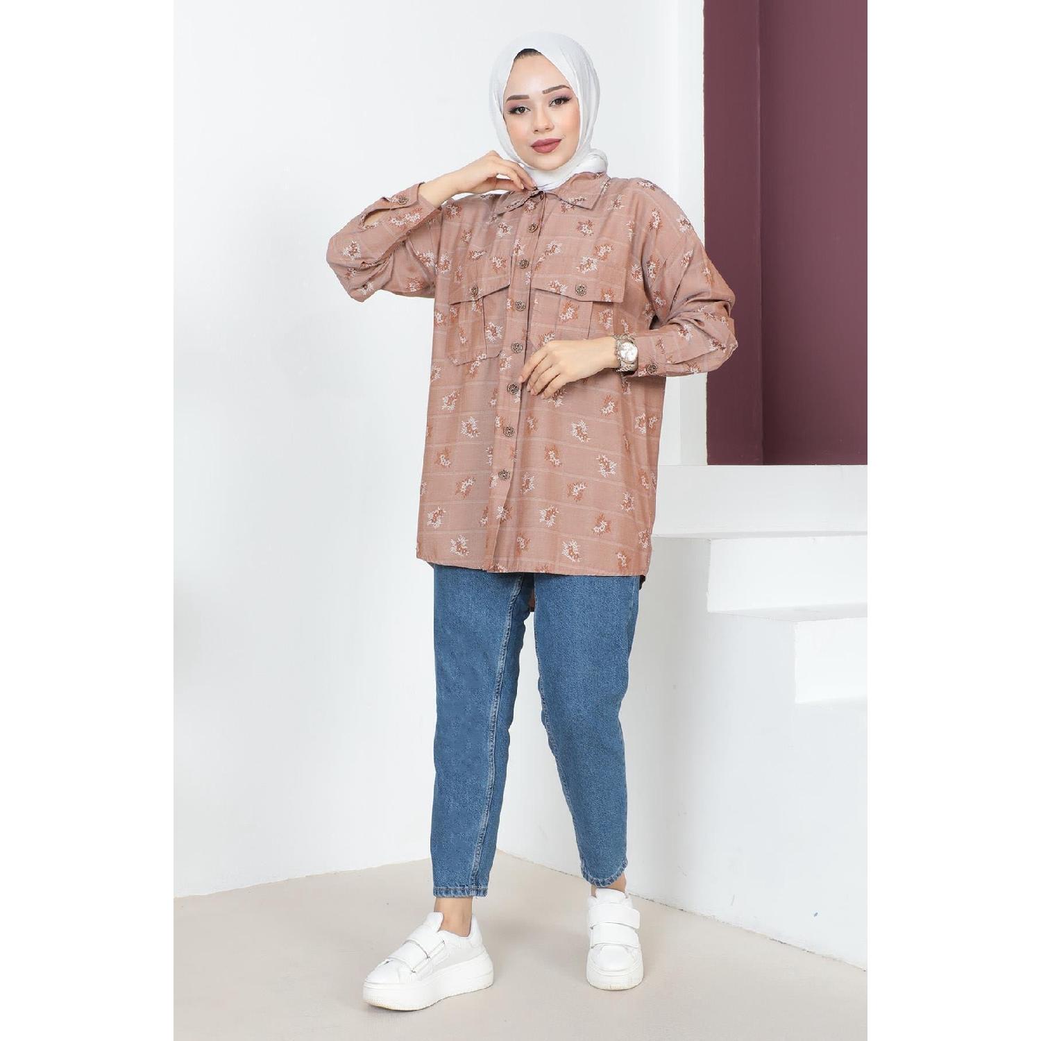 

Рубашка Oversize на пуговицах Dusty Rose 6072