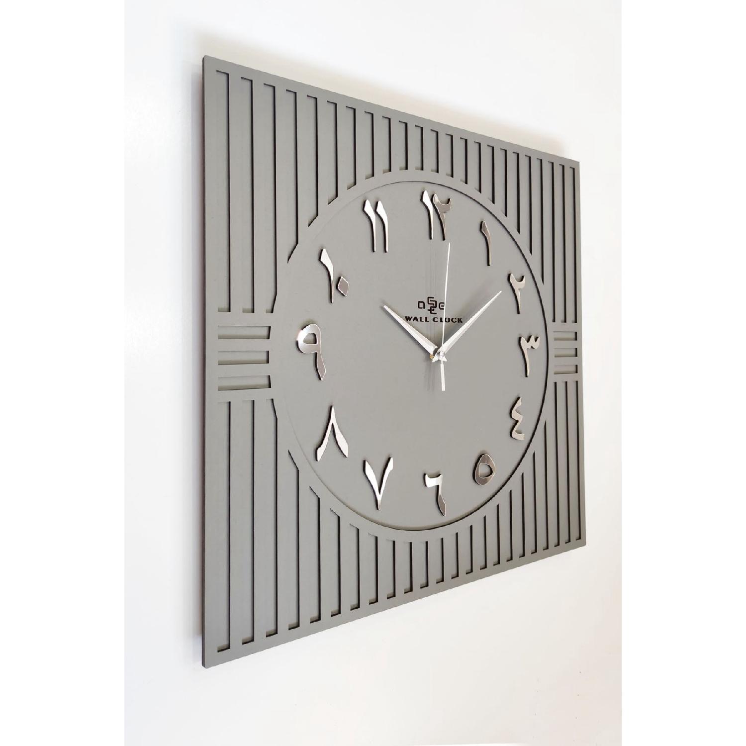 

Square Line Patterned Arabic Numerals Decorative Anthracite