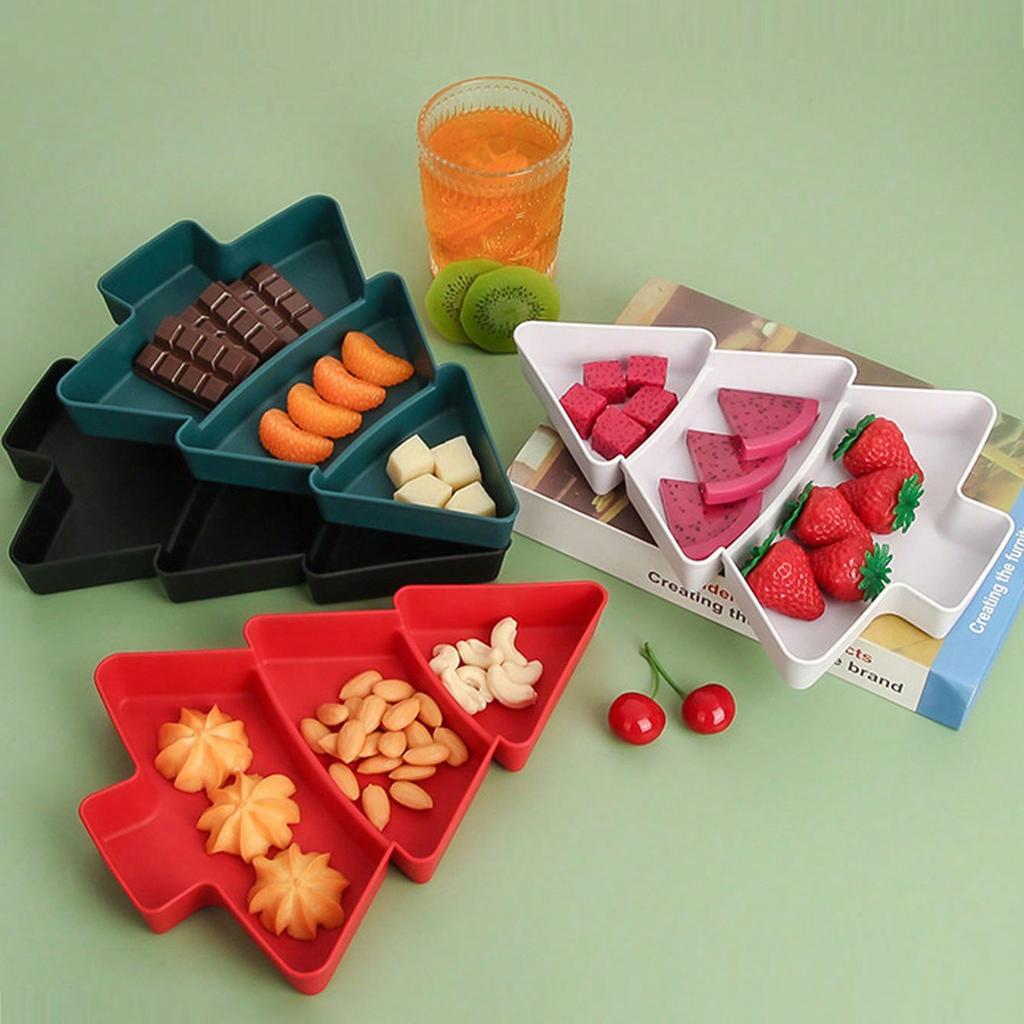 Christmas Tree Snack Tray Serving Tray Holiday Snack Plate for Fruits Desserts Party Kitchen Supplies Tableware Xmas Decor