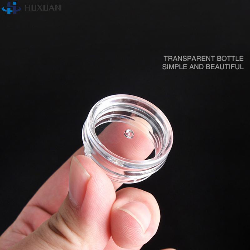 10pcs 2/3/5g Sample Clear Cream Jar Mini Cosmetic Bottles Containers Transparent Pot For Nail Arts Small Clear Can Tin For Balm