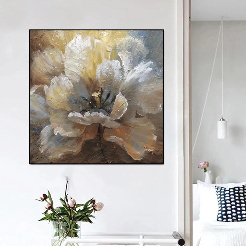 Abstraktus gėlių menas, aliejinis drobė, tapyba Plakatai ir spaudiniai Quadros Sienų nuotraukos gyvenamajam kambariui Namų sienų apdaila Cuadros