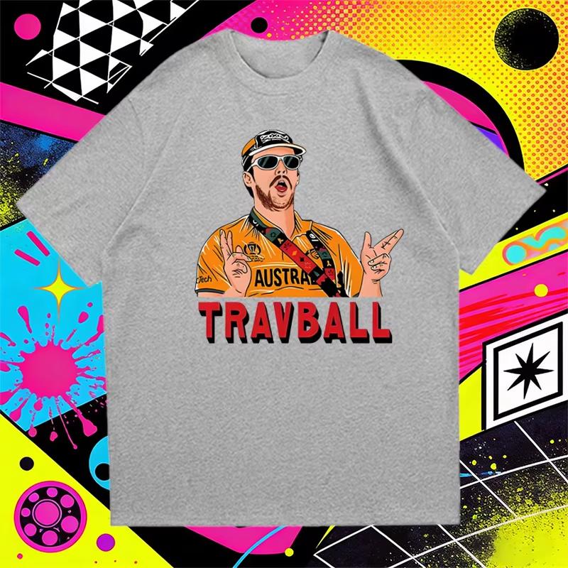 High Quality TravBall Travis Head Print Oversized Short Sleeve Tshirts Men Women Cricketer Graphics Pure Cotton Tops Unisex