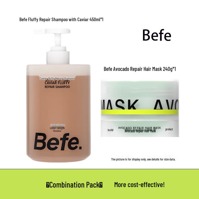 BeFe Caviar Volumizing Shampoo & Avocado Hair Mask Set