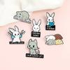 Adorable Animal Alloy Brooch Featuring Creative Rabbit And Hamster Designs For Students Fashionable