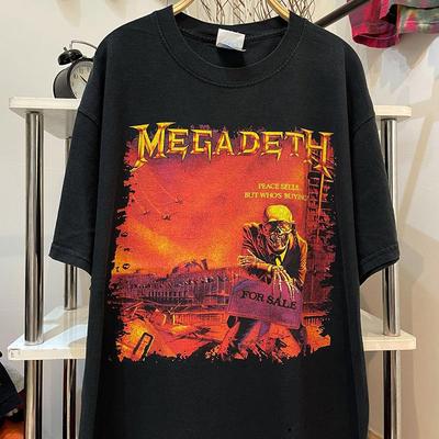 Megadeth Heavy Metal Zespół Rockowy T-shirt Vintage Cyberpunk Retro Męski i Damski Hip Hop Krótki Rękaw Tide