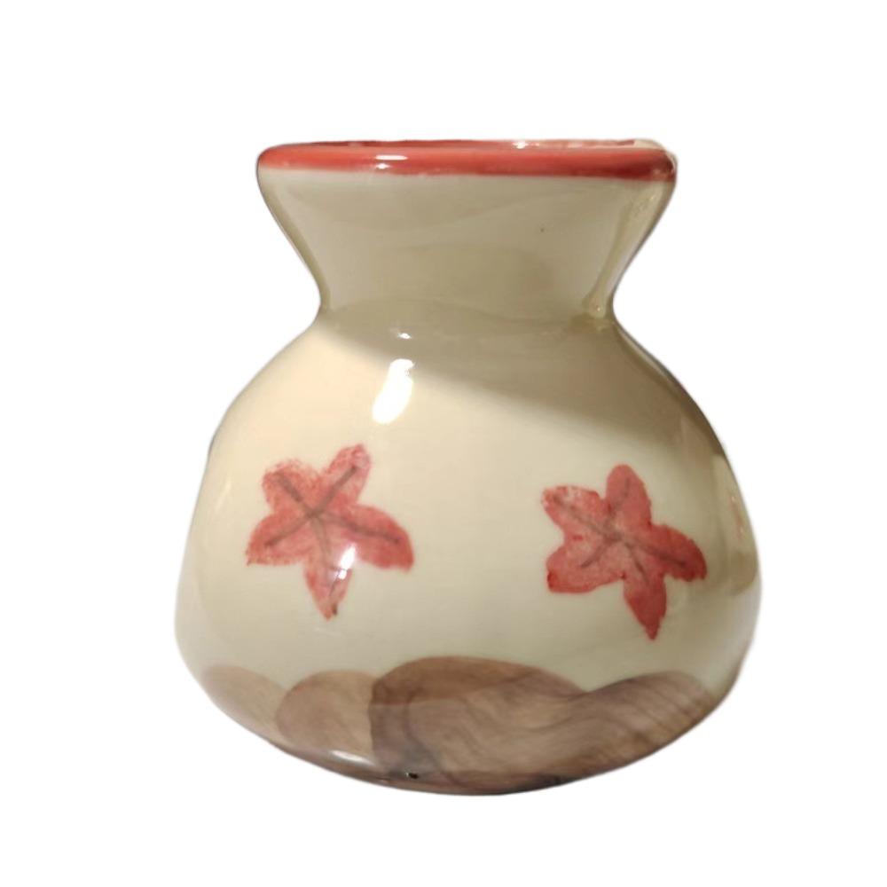 1 Count 2.2inch Toothpick Storage Jar Ceramic Fish Flower Pattern Toothpick Holder Hibiscus Blue Flower Toothpick Organizer